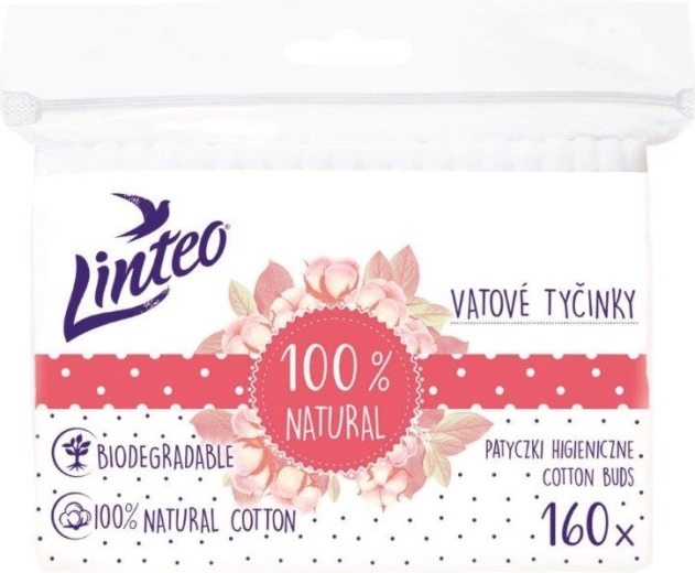 Linteo paper cotton swabs 100% natural 160 pcs