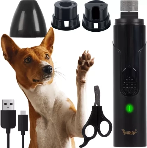 Purlov elektrische Krallenschleifmaschine für Tiere mit Krallenzange und Aufsätzen – 1 Stück