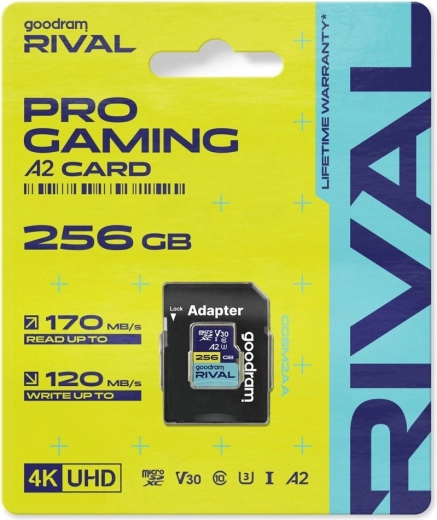 Goodram Rival microSD card 256 GB UHS-I V30 U3 C10 A2 170/120 MB/s