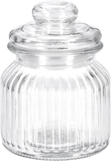 Thick clear glass and elegant ribbing