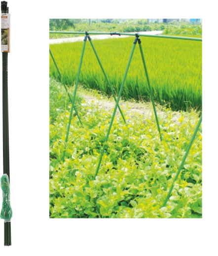 Mur de jardin avec tiges de support et filet 1,8 m, diamètre 11 mm (1,8 × 3,2 m)