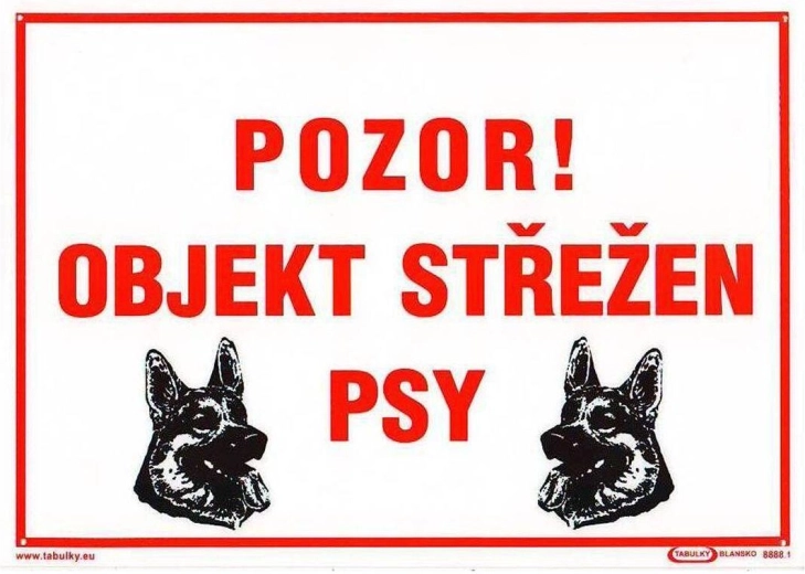 Warning Sign Beware! Property Guarded by Dogs A4 Plastic