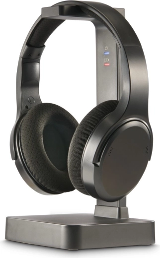 Draadloze over-ear tv-koptelefoon met laadstation, zwart