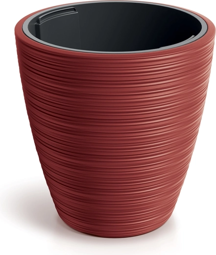 Blumentopf Vena round mit Einsatz, Retro-Rot, 19,8 cm