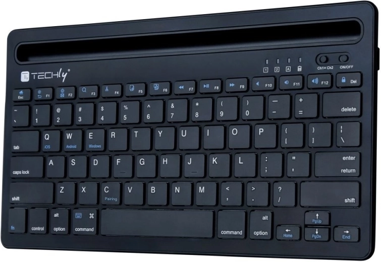 Bluetooth-toetsenbord met houder voor tablet en telefoon