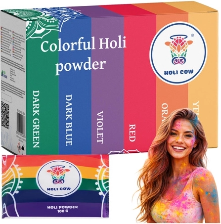 Gekleurd holipoeder Holi Cow set 6×100 g