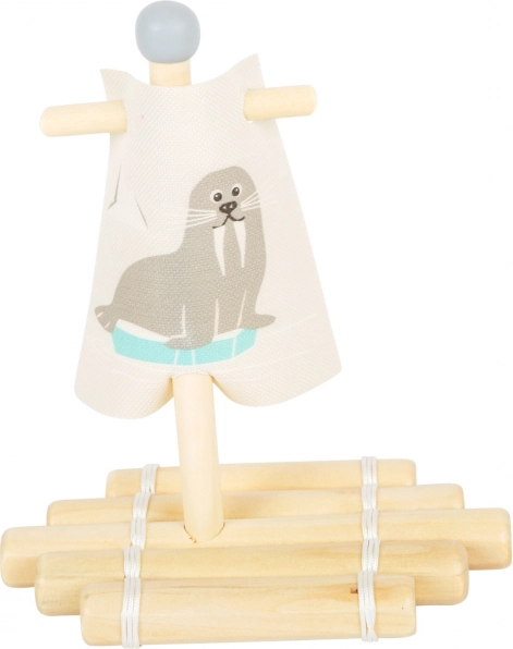 radeau en bois pour l’eau avec voile morse small foot
