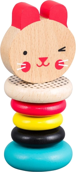 Petit Collage Wooden Rattle Bunny