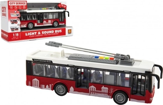 City bus with light and sound 1:16, friction drive, 28 cm