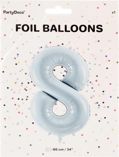 Ballon en aluminium chiffre 8 bleu 86 cm