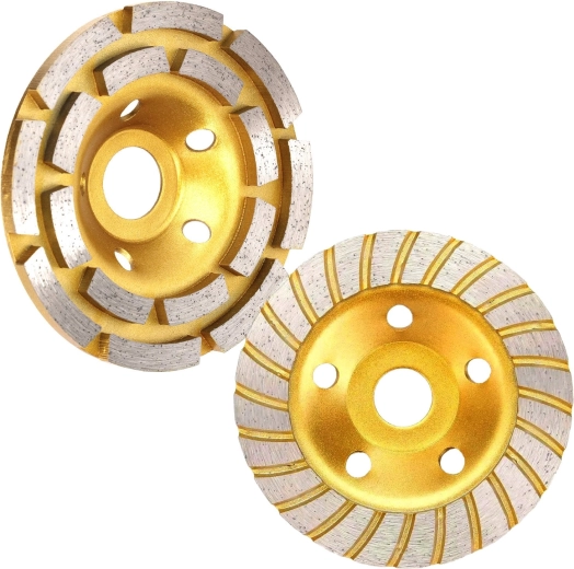 Kit de disques diamantés boisseau pour le meulage du béton 125 mm (2 pièces)