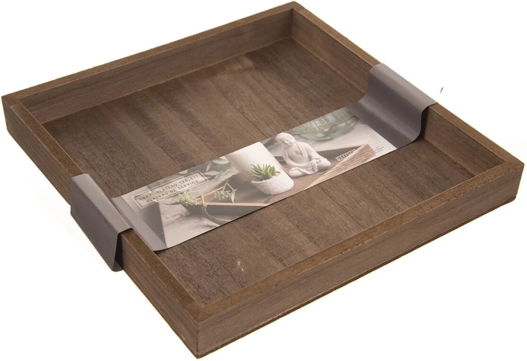 Houten serveertray 25 × 25 cm bruin