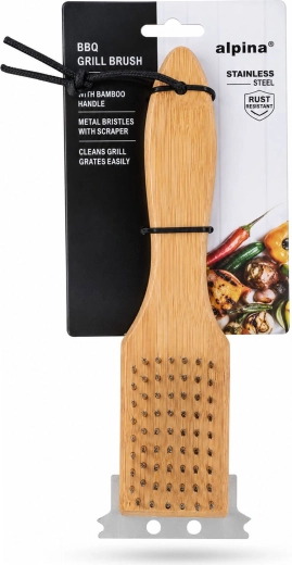 Grillborstel met houten handvat