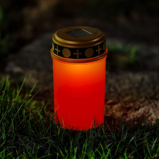 Solar LED-graflicht op pin met flikkerend warm wit licht - 1 stuk