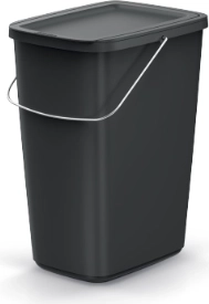 25 L Recycling Plastic Waste Bin with Lid KEden COMPACTA Q BASIC – Black