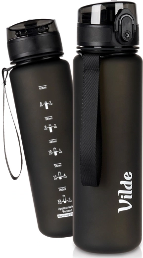 Vilde schwarze Wasserflasche 650 ml