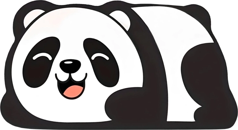 Panda-ontwerp waar kinderen en volwassenen van gaan houden
