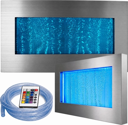 Hangende bubbelwaterwand met RGB LED-verlichting 95 × 55 × 11,5 cm