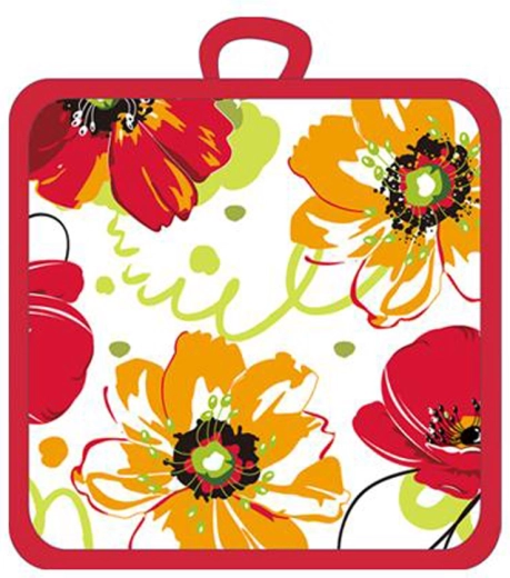 Dessous de plat Toro avec fleurs de Noël, rouge/blanc 17 × 17 cm
