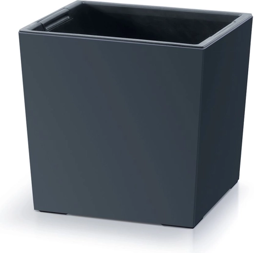 Cache-pot Urbi Square Low avec insert 30 cm anthracite