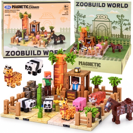 Magnetische bouwstenen Zoo – pixelblokken 247 onderdelen
