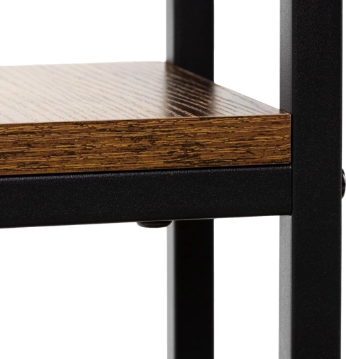 Shelves in an antique oak finish