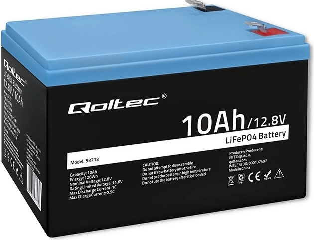 LiFePO4-accu 12,8 V 10 Ah met BMS