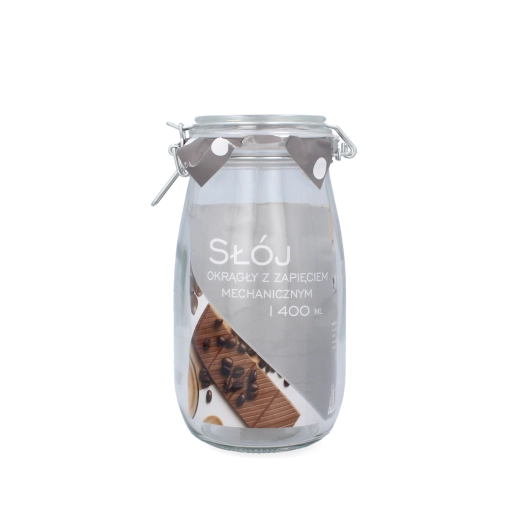 Ronde glazen pot 1,4 l met mechanische sluiting
