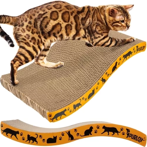 Gewelltes Karton-Kratzbrett für Katzen Purlov