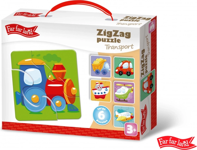 Far Far Land Puzzle ZigZag Transport motive with 6 images