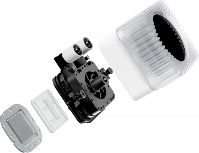 Quiet and powerful operation thanks to fans and a modern pump