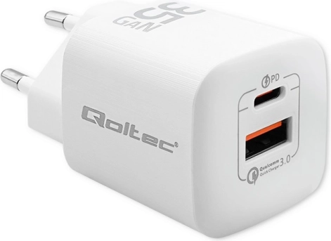 netstroomlader 35 W GaN Ultra, USB‑C PD + USB‑A, wit