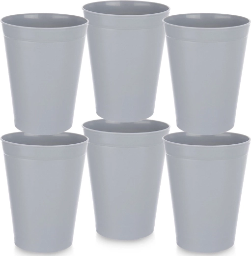 Gobelets en plastique SANDY gris 300 ml, 6 pcs