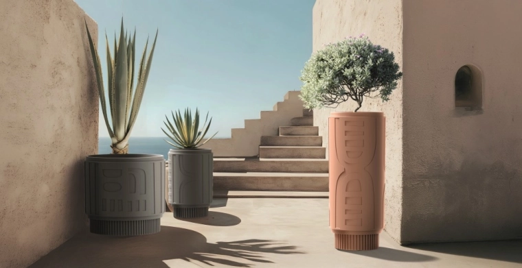 Einzigartige Dekoration mit geometrischem Relief