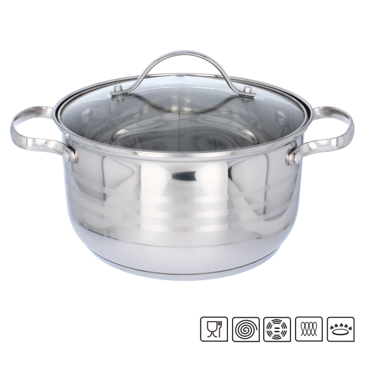 Stainless Steel Pot with Lid 3 l 20 cm