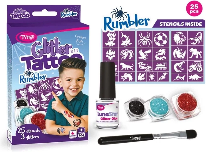 Rumbler glitter tattoo set for kids