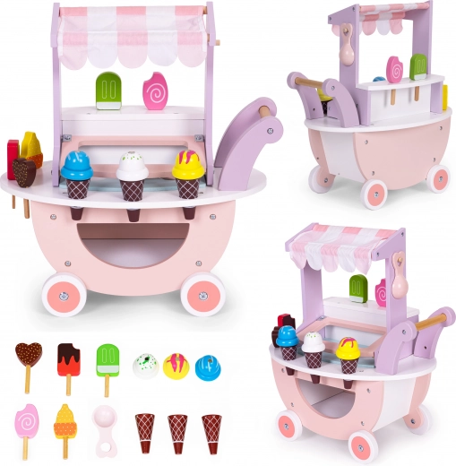 houten ijskraam voor kinderen 12-delig ECOTOYS