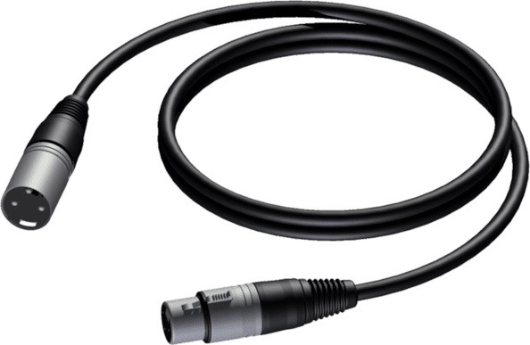 XLR-kabel 3‑polig man–vrouw 1,5 m