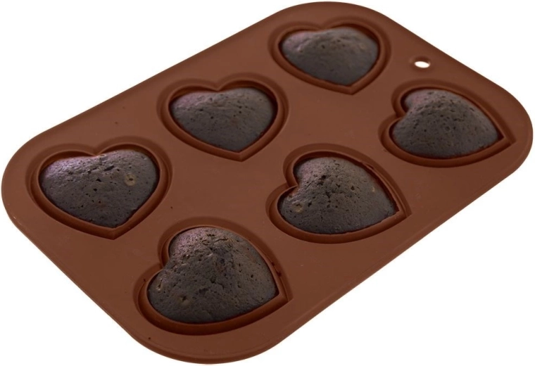 6 empreintes en forme de cœur à la fois