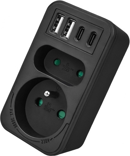 Two sockets for more appliances