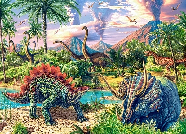 Puzzle 120 Teile Dinosaur Volcanos