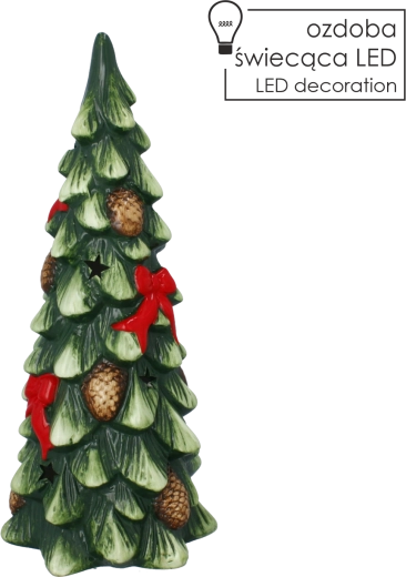Kerstdecoratieve boom met strikjes en ledverlichting