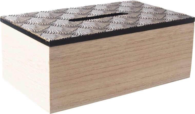 Schwarze Holzbox für Papiertaschentücher 24 × 14 × 9 cm