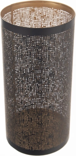 Black-and-gold metal candle holder 30 cm