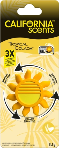 Auto luchtverfrisser met geur Tropical Colada CALIFORNIA SCENTS Sun Spinner