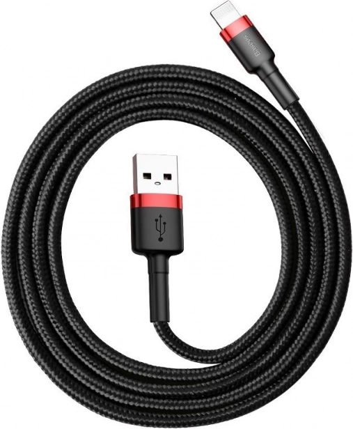 Baseus Cafule USB–Lightning-Kabel 1 m, 2,4 A, rot–schwarz
