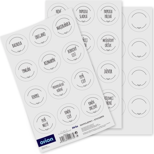 Whiteline Spice Jar Labels Mix 36 CZ