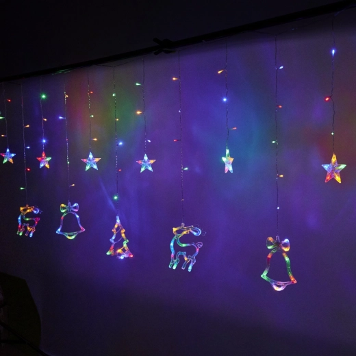 Christmas LED Light Curtain Multicolor 2.5m
