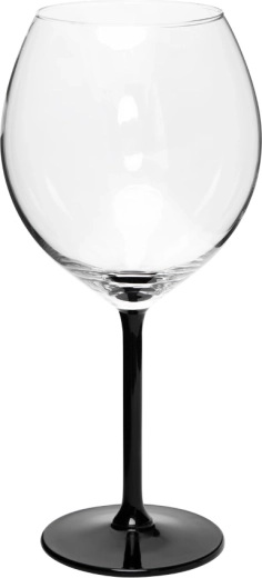 XXL-Stielglas 700 ml mit schwarzem Stiel
