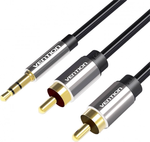 Audio-Kabel 2xRCA auf 3,5 mm Vention BCFBD 0,5 m (schwarz)